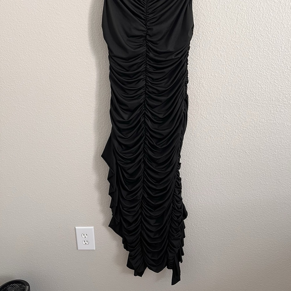 2XL Dress Maxi High low Ruffled Draped Ruche Asymmetrical Whimsigoth Stretch - Picture 11 of 11